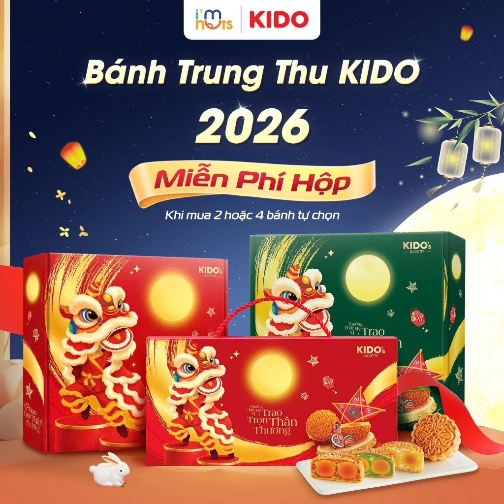 HOẢ TỐC HCM - Bánh Trung Thu KIDO 2026 Chính Hãng Tự Chọn Vị – Miễn Phí Hộp Khi Mua 2 Hoặc 4 Bánh
