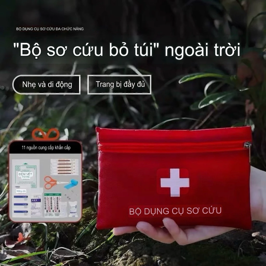 Túi Đựng Bộ Sơ Cứu Rỗng Chống Nước Oxford, Túi First Aid Kit Cầm Tay Đựng Dụng Cụ Y Tế Du Lịch Ô Tô Gia Đình