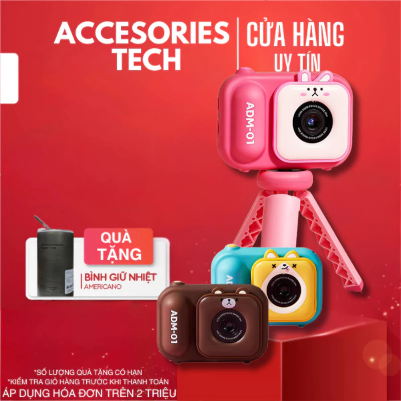 Máy Ảnh Mini Kỹ Thuật Số 48MP 1080P Cho Trẻ Em Màn Hình 2.4 Inch IPS Kèm Thẻ Nhớ