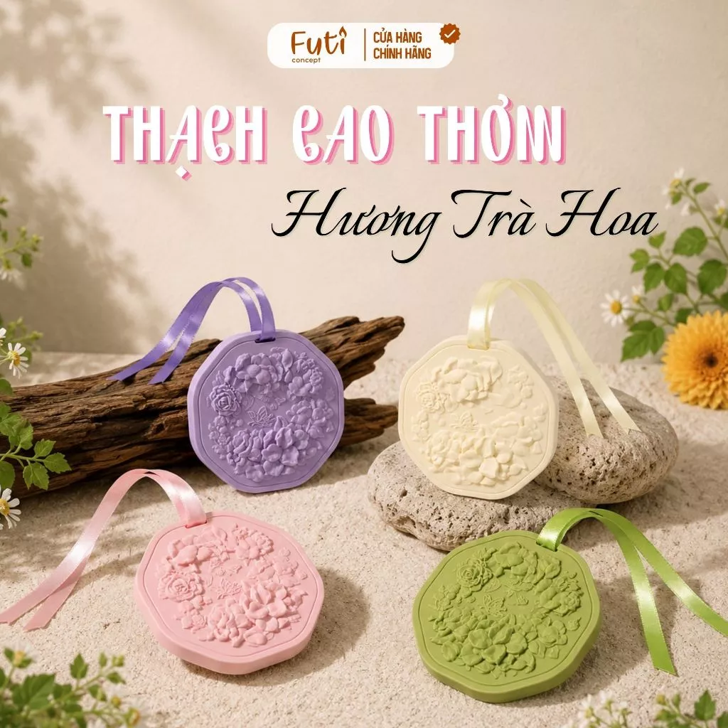 Thạch Cao Thơm Hương Trà Hoa Cao Cấp, Treo Tủ Quần Áo, Ô Tô, Khử Mùi Ẩm Mốc