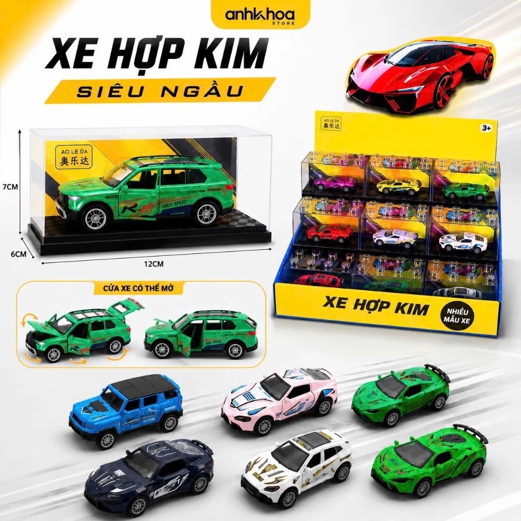 Đồ Chơi Nhà Khoa Xe Ô Tô Hợp Kim Mở Cửa  – Kèm Hộp Mica Trưng Bày Sang Trọng