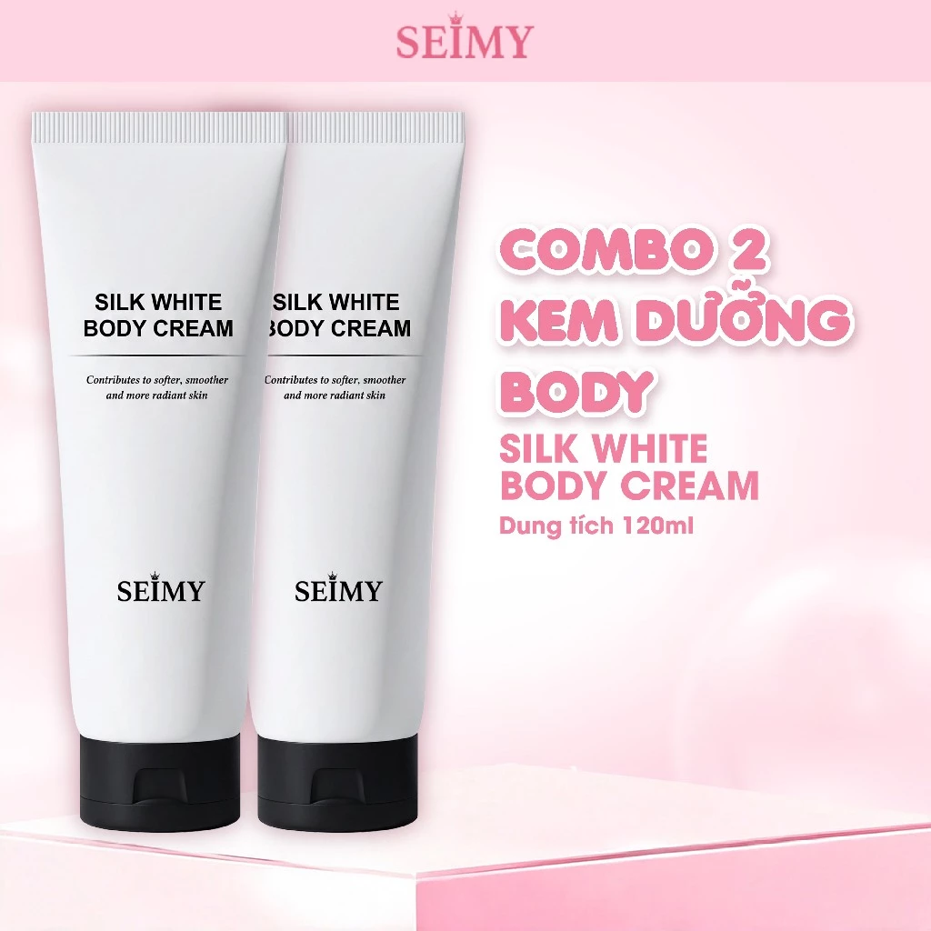 Combo 2 Kem Body Dưỡng Da Seimy - Silk White Body Cream 120ml
