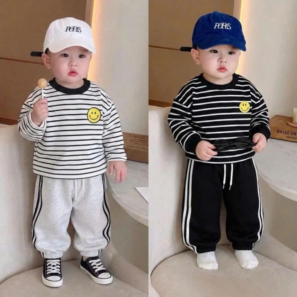 [7-18kg]Quần nỉ sọc thể thao cho bé trai và bé gái, phong cách năng động, chất liệu nỉ bông dày dặn, ấm áp, QUẦN RÓT