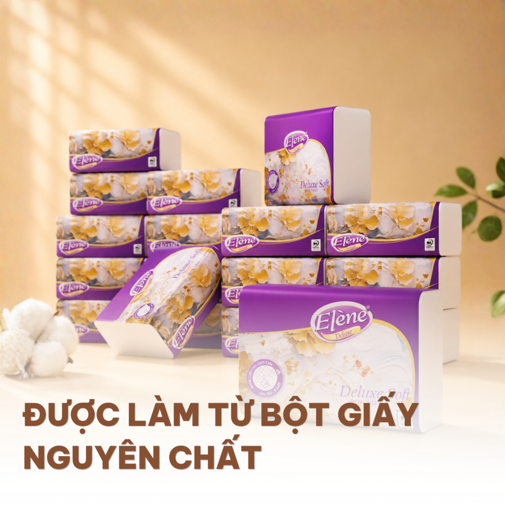 COMBO 30 GÓI Giấy Rút Đa Năng Elene Deluxe 4 Lớp Cao Cấp, Mềm Mịn, An Toàn