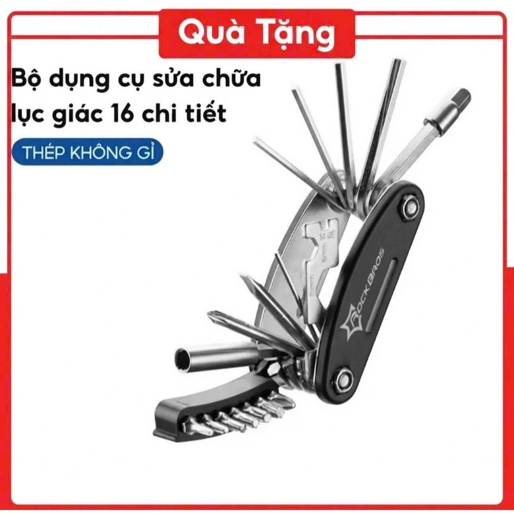 Bộ Lục Giác 16 Chi Tiết Sửa Chữa Xe Đạp Xe Máy Đồ Dùng Đa Năng Có Tua Vít Tiện Lợi Thép Không Gỉ