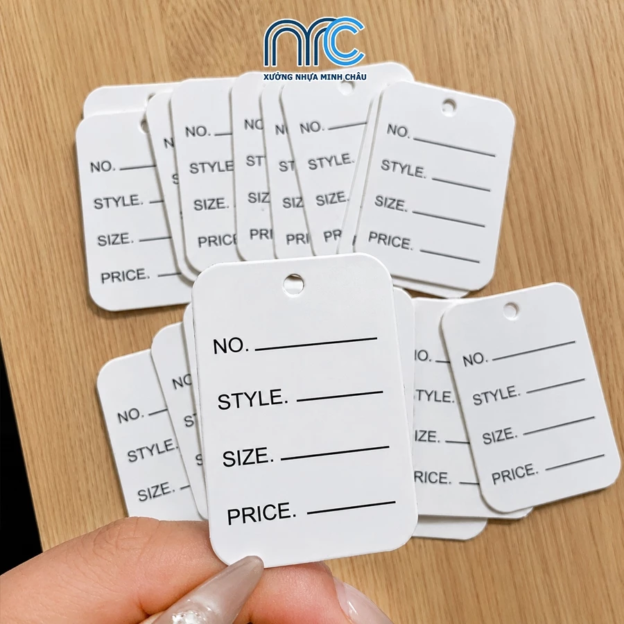 Mác quần áo, tag giấy, thẻ tag treo quần áo cho cửa hàng siêu thị - Có đục lỗ - Hàng đẹp bao lỗi