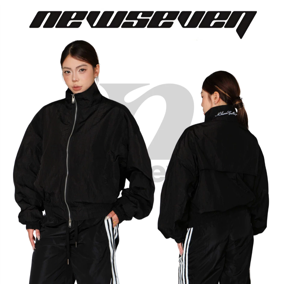 Áo Khoác Gió Nhăn Thêu Chữ NEWSEVEN Cloud Ultra-light Douzip Jacket NAK.522