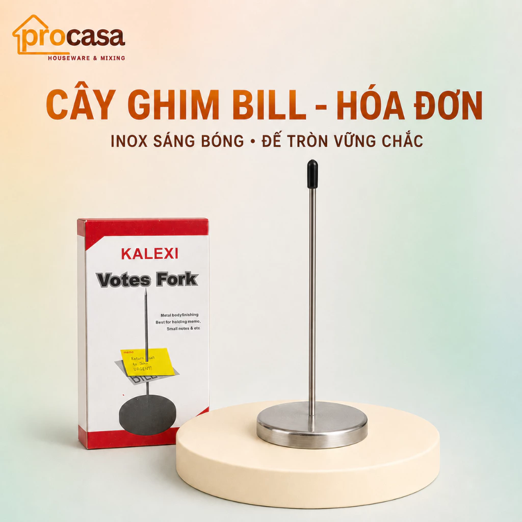 Cây ghim bill giấy hóa đơn Cây cắm order inox xiên order chất liệu thép không rỉ