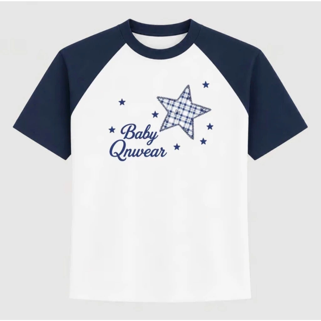Áo Thun Baby Tee Raglan Ngôi Sao  Form Vừa  Cotton Premium 250GSM Phong Cách Hàn Quốc