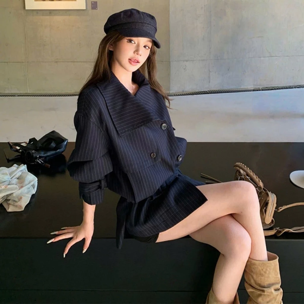 🖤 ÁO KHOÁC BLAZER SỌC HÀN QUỐC CAO CẤP | CỔ BẺ THIẾT KẾ • TÔN DÁNG
