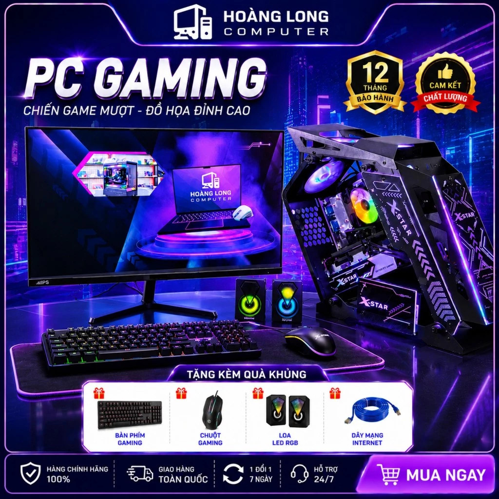 Bộ Máy Tính Pc i5 i7 ram 8 VGA 1050 ti chiến mượt mọi game online Fifa, liên minh, gta, aoe đột kích valorant- robot đen