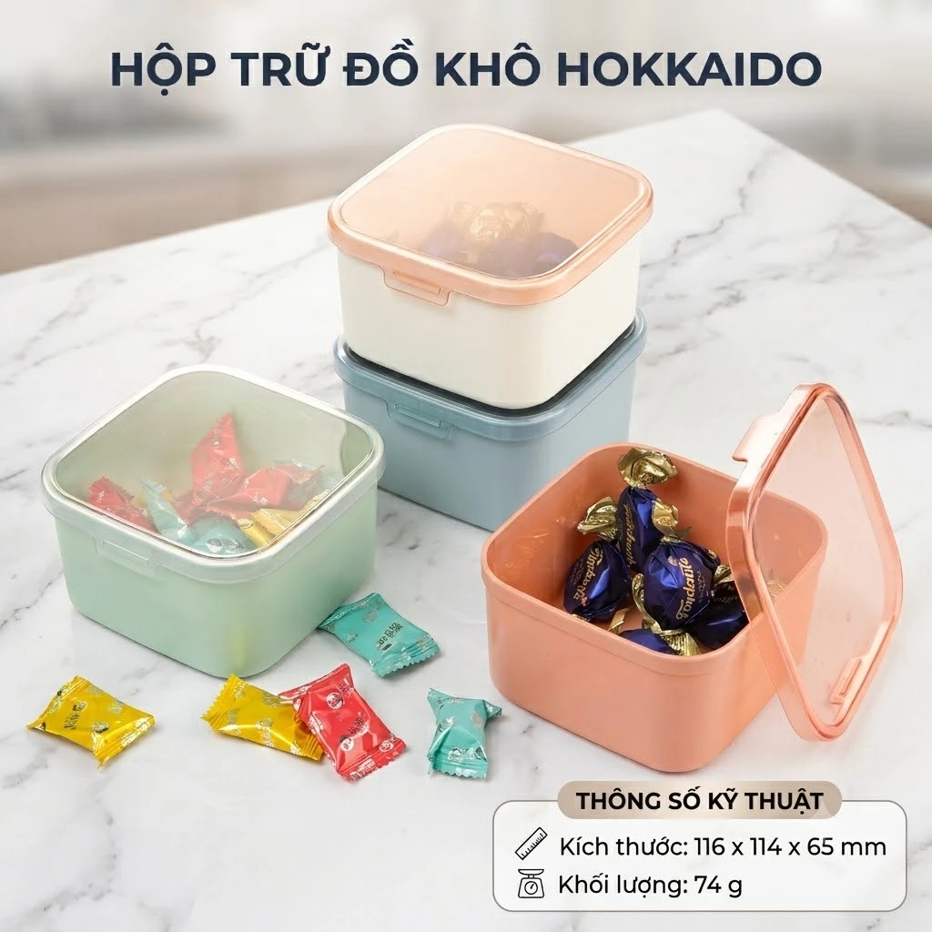 Hộp trữ đồ khô Hokkaido - Hộp đựng mứt tết - Chính hãng INOCHI đảm bảo an toàn cho sức khỏe