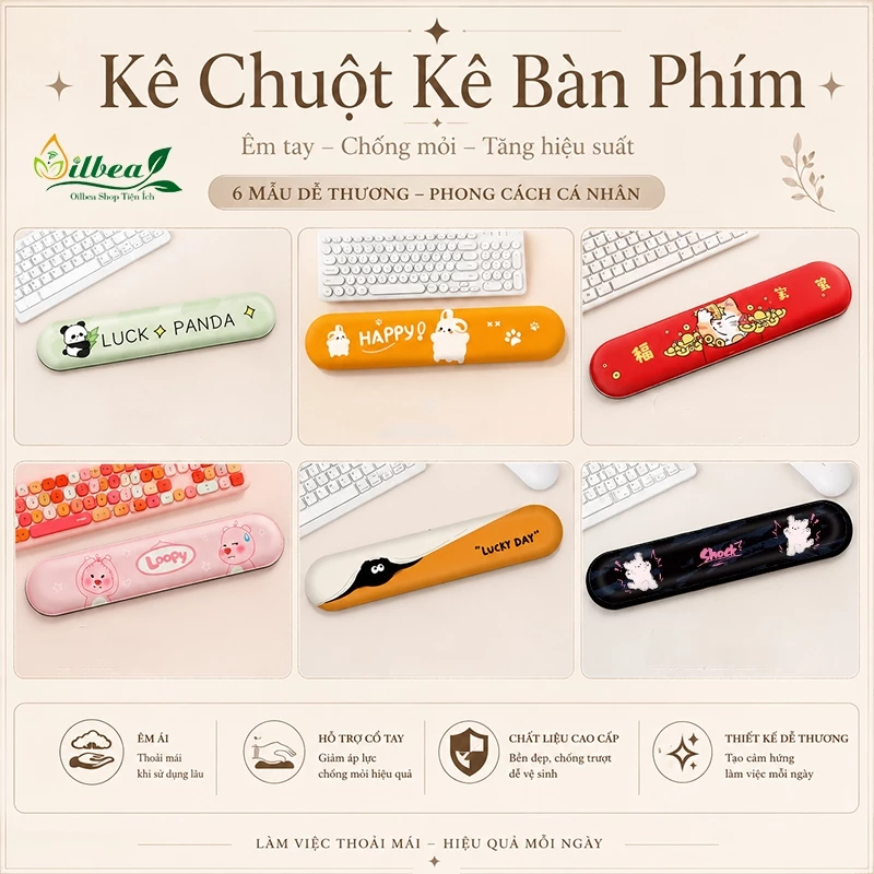 KÊ BÀN PHÍM - Lót Chuột Kê Phím, Lót Chuột Có Đệm Kê Tay Chống Mỏi Cổ Tay