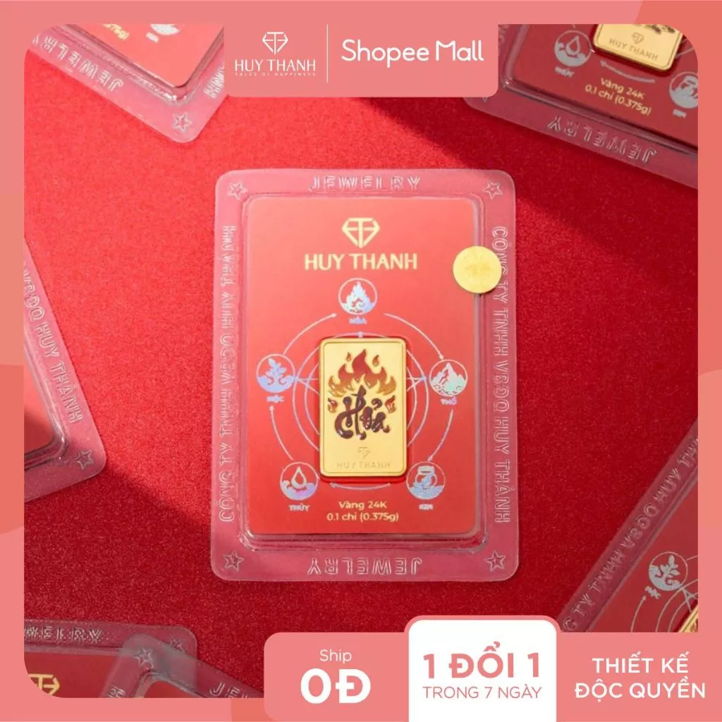 Bộ Sưu Tập Ngũ Hành 24k Bản Vị 0.1 chỉ Huy Thanh Jewelry (KÈM LÌ XÌ)