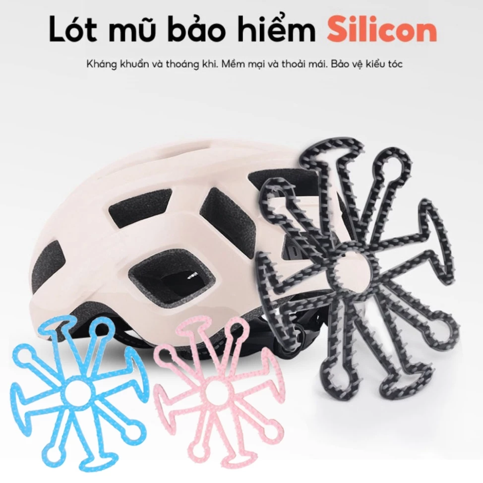 Miếng lót mũ bảo hiểm silicon thoáng khí, chống nóng, mềm mại và phù hợp mọi kích thước