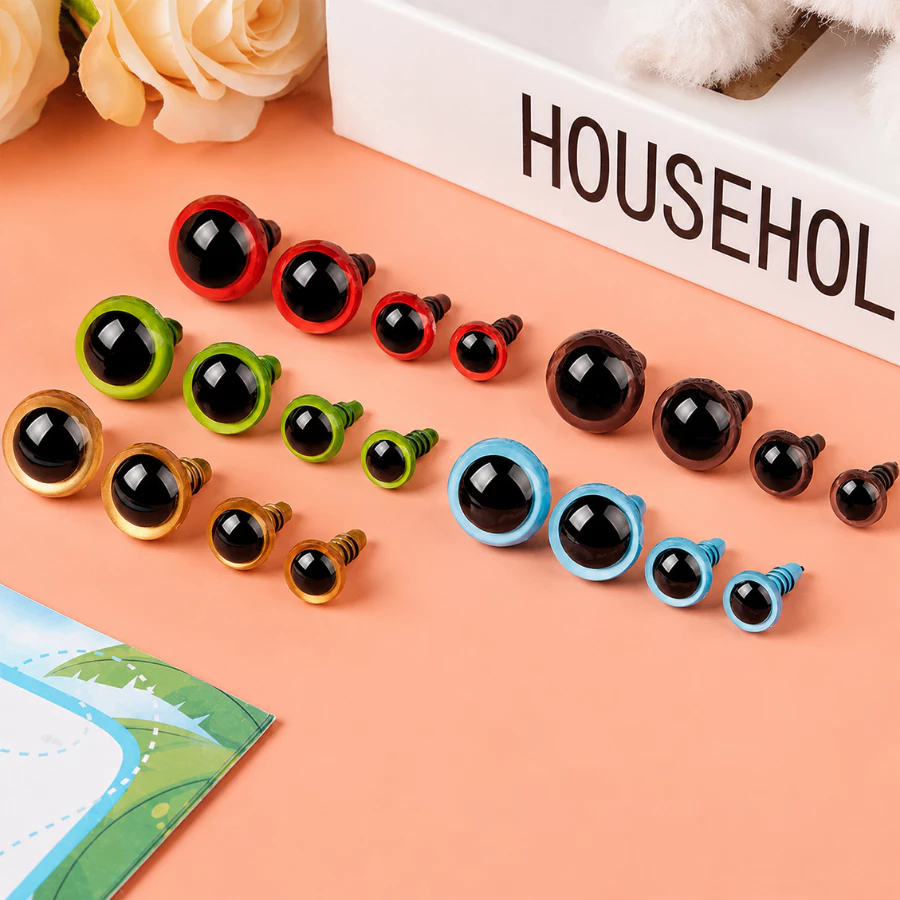 Mắt Thú Handmade Nhiều Màu Sắc Có Chốt Xoắn, Mắt Chốt, Mắt Xoắn Ốc Phụ Kiện Thú Bông Lylycraft