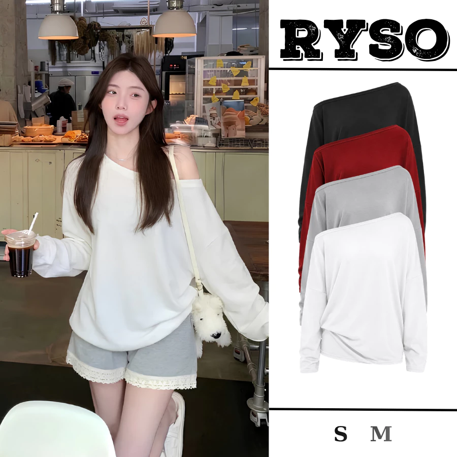 Áo Thun Nữ Trễ Vai Form Rộng Che Khuyết Điểm Chất Cotton Mịn Co Giãn Mặc Nhiều Kiểu TD07 RYSO STORE