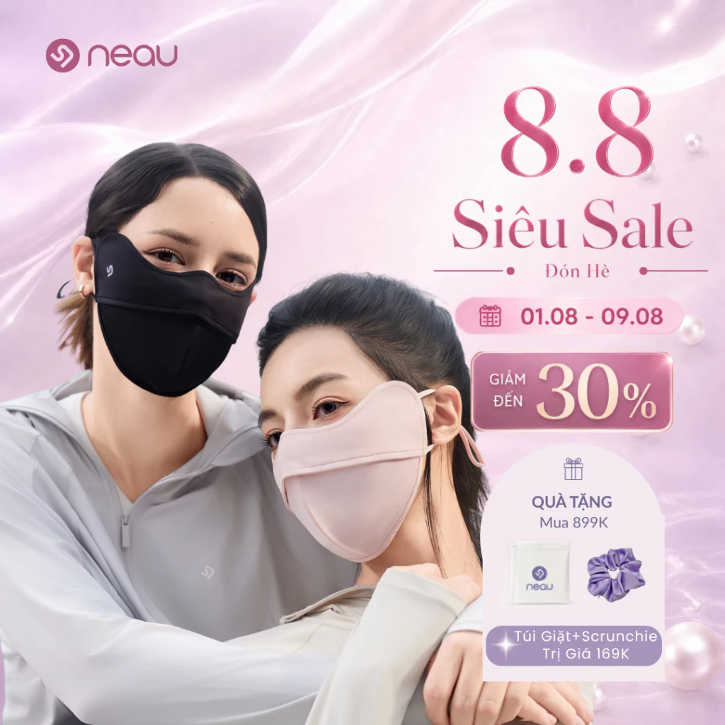 Ảnh sản phẩm do Shopee hiển thị, kiểm tra ngày 9/8/26 NEAU Ombré Pure 4D Khẩu Trang Chống Nắng Tia UV 99% Không Lem Son Thoáng Khí Kháng Khuẩn UVCool Mask MS401 đang được đối chiếu cho người mua tại Việt Nam