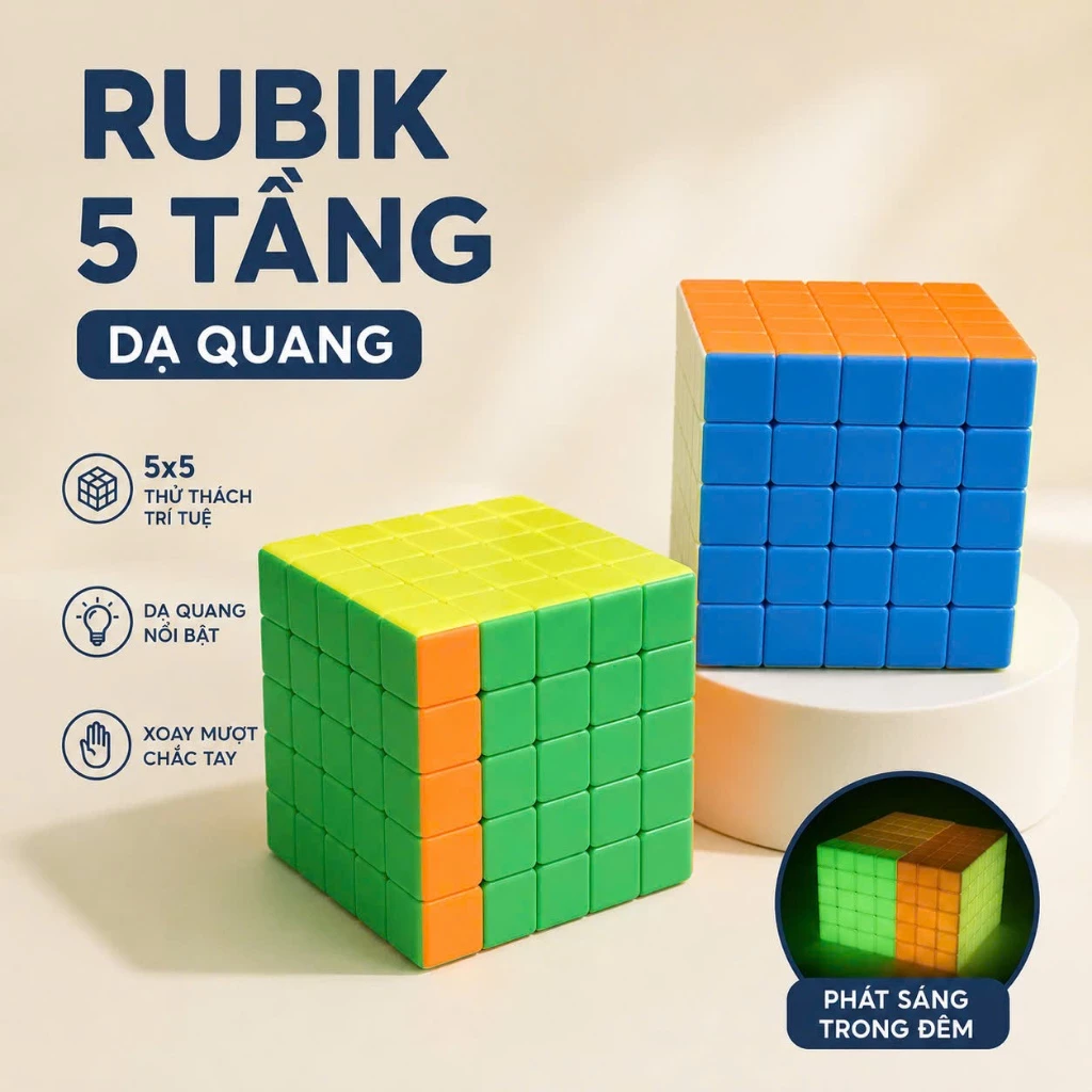 Rubik 5x5 Stickerless Xoay Trơn Siêu Mượt - Rubic 5 Tầng