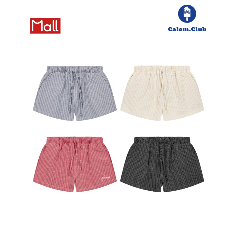 Calem.Club - Quần short dù năng động (phối cùng áo dù Flip Jacket) họa tiết caro chữ thêu style năng động đi biển
