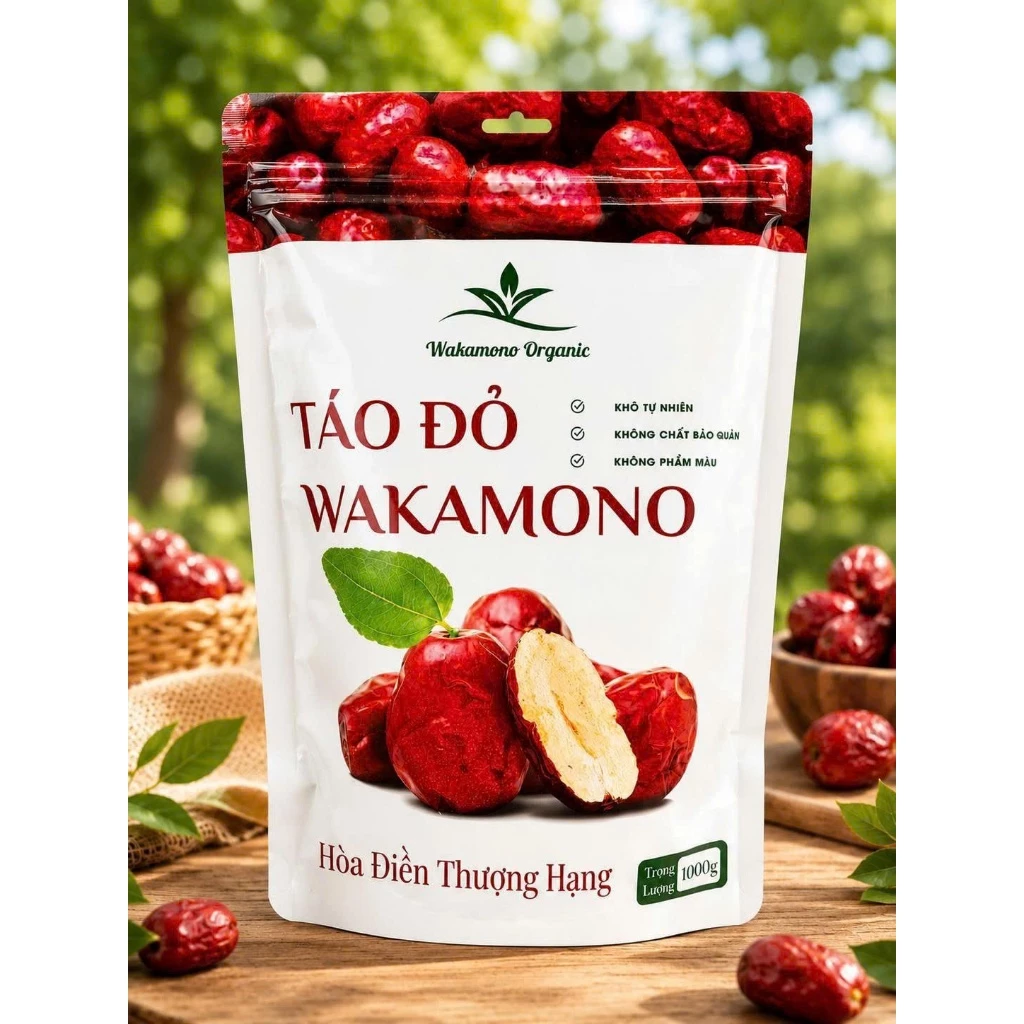Live 500GTáo đỏ Wakamono Organic dòng Hòa Điền THƯỢNG HẠNG size 60-80/1kg,mềm, ngọt, dẻo, ăn ngon