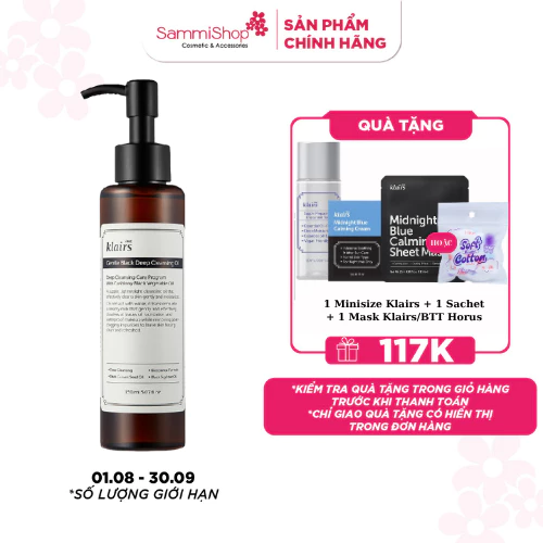 Dear, Klairs Dầu tẩy trang Gentle Black Deep Cleansing Oil