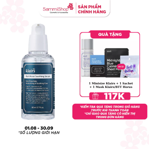 Tinh chất dưỡng ẩm Klairs Rich Moist Soothing Serum