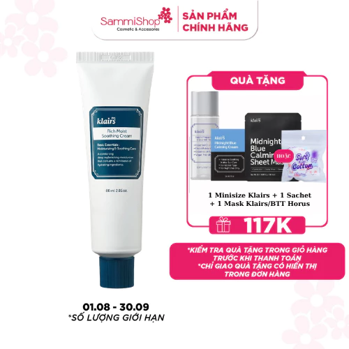 Dear, Klairs Kem dưỡng Rich Moist Soothing Cream