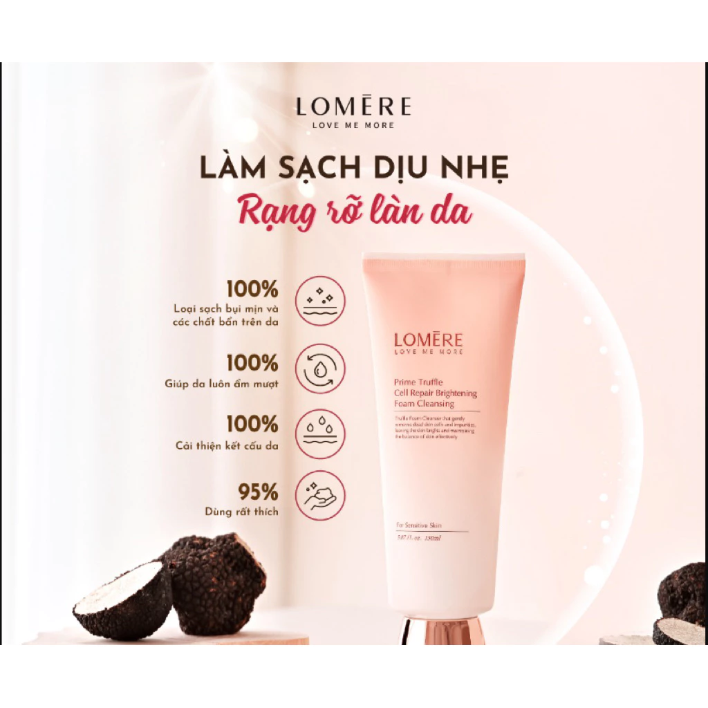 LOMERE_Sữa Rửa Mặt Dưỡng Trắng, Phục Hồi Da 150ml