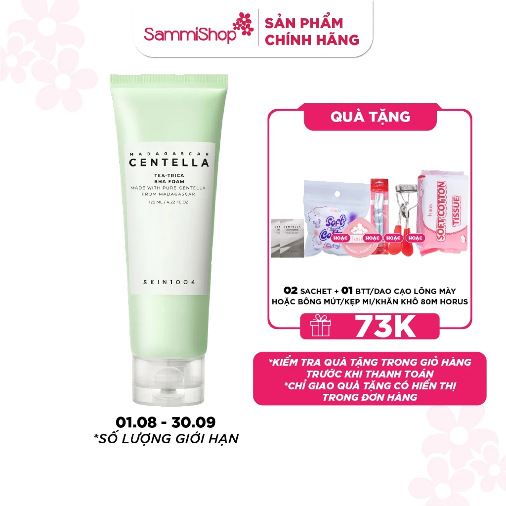 Skin1004 Sữa rửa mặt Madagascar Centella Tea-Trica BHA Foam 125ml