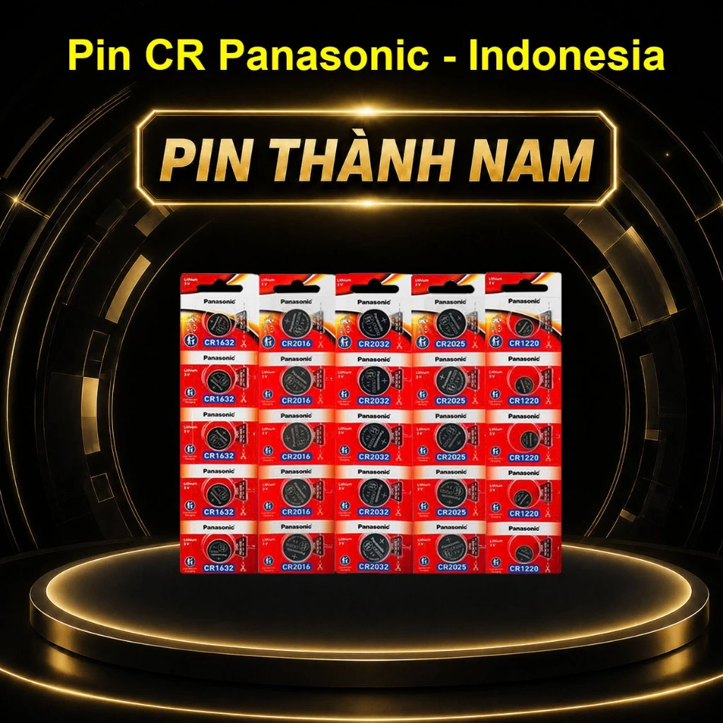 Vỉ 5 Viên Pin Panasonic CR2032 / CR2025 / CR2016 / CR1632 / CR1220 / CR1620 / CR2450 Chính Hãng