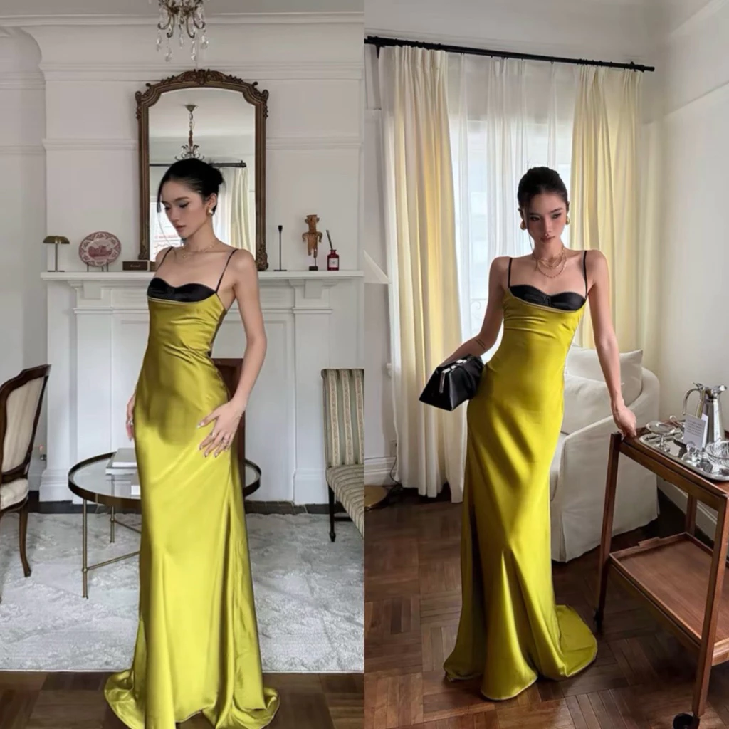 Đầm Lụa Xanh Bơ Thiết Kế, Đầm 2 Dây Ôm Body Dáng Dài Tôn Dáng Khoe Eo Mặc Dự Tiệc, Đám Cưới, Tất Niên Sang Chảnh
