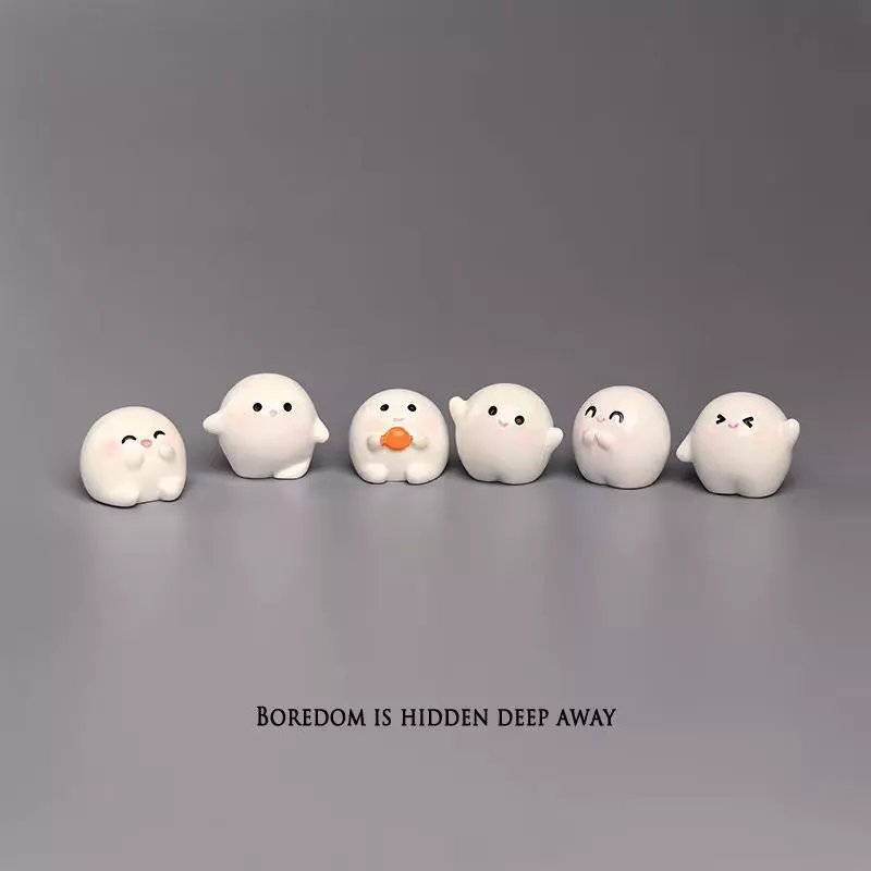 Mô Hình Ma Trắng Mini Cute Trang Trí Bàn Làm Việc Decor Góc Học Tập Chụp Ảnh Phụ Kiện Dễ Thương