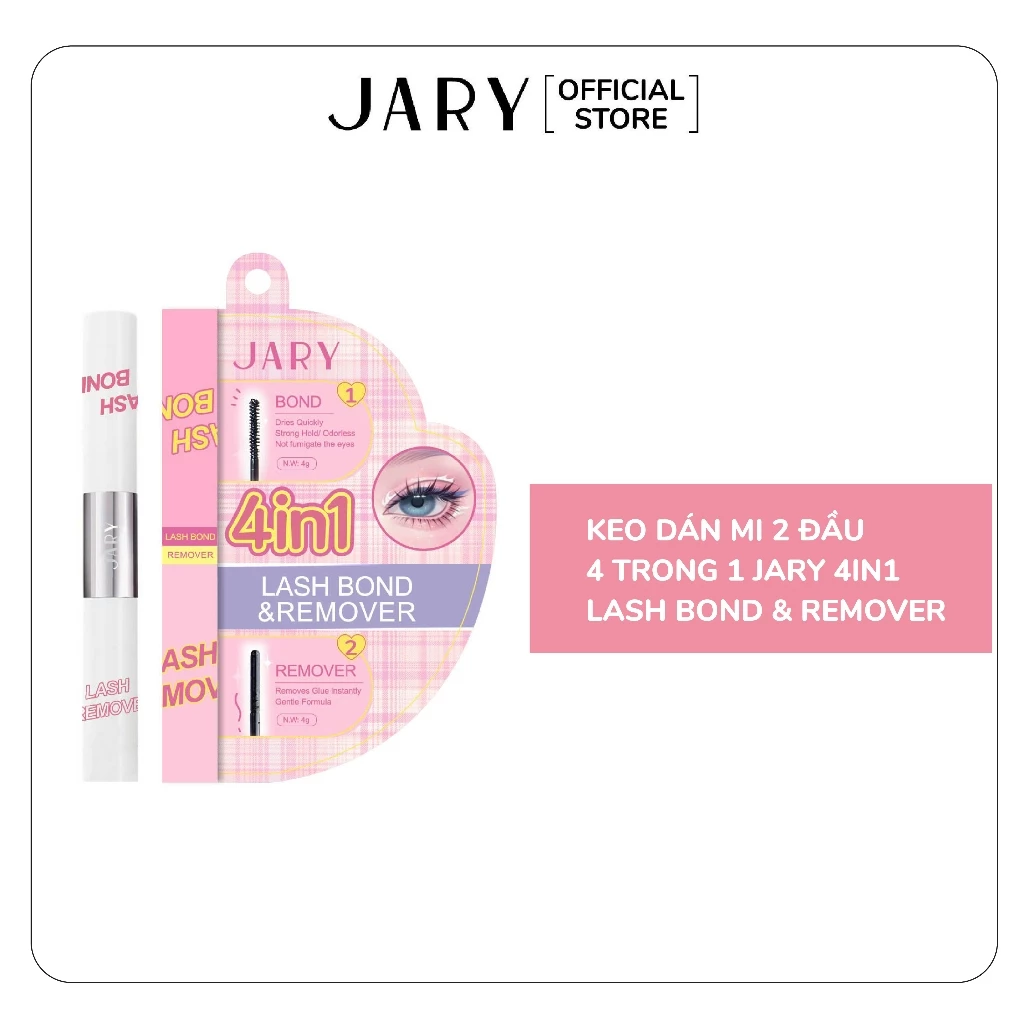 Keo Dán Mi 2 Đầu 4 Trong 1 JARY 4in1 Lash Bond & Remover