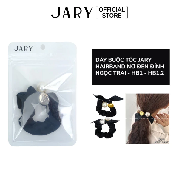 Dây Buộc Tóc Jary Hair Band Nơ Đen Đính Ngọc Trai - HB1 - HB1.2