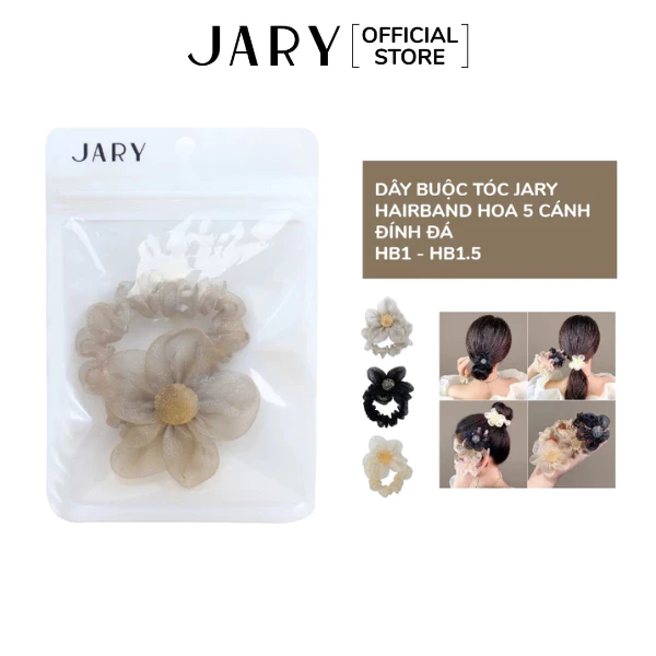Dây Buộc Tóc Jary Hair Band Hoa 5 Cánh Đính Đá - HB1 - HB1.5