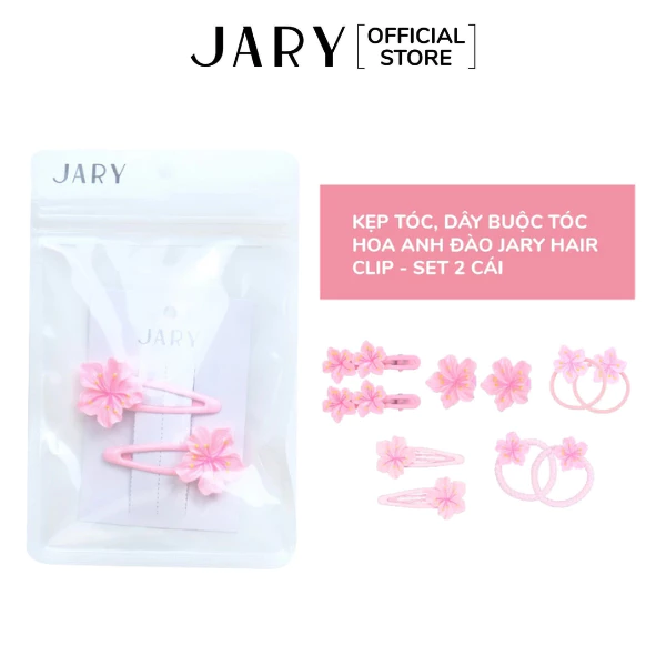 Kẹp Tóc, Dây Buộc Tóc Hoa Anh Đào Jary Hair Clip - Set 2 Cái