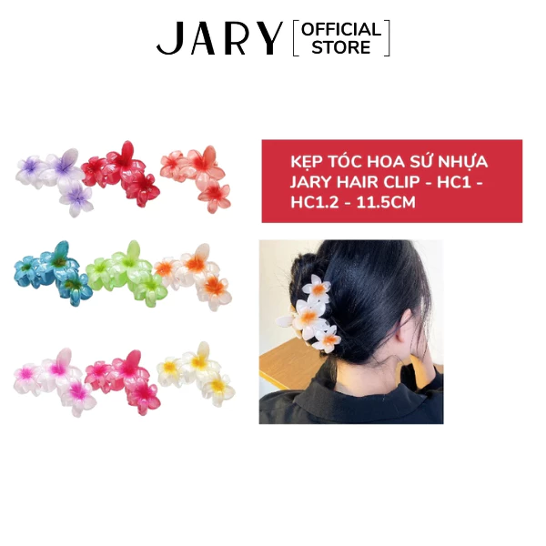 Kẹp Tóc Hoa Sứ Nhựa Jary Hair Clip - HC1 - HC1.2 - 11.5cm
