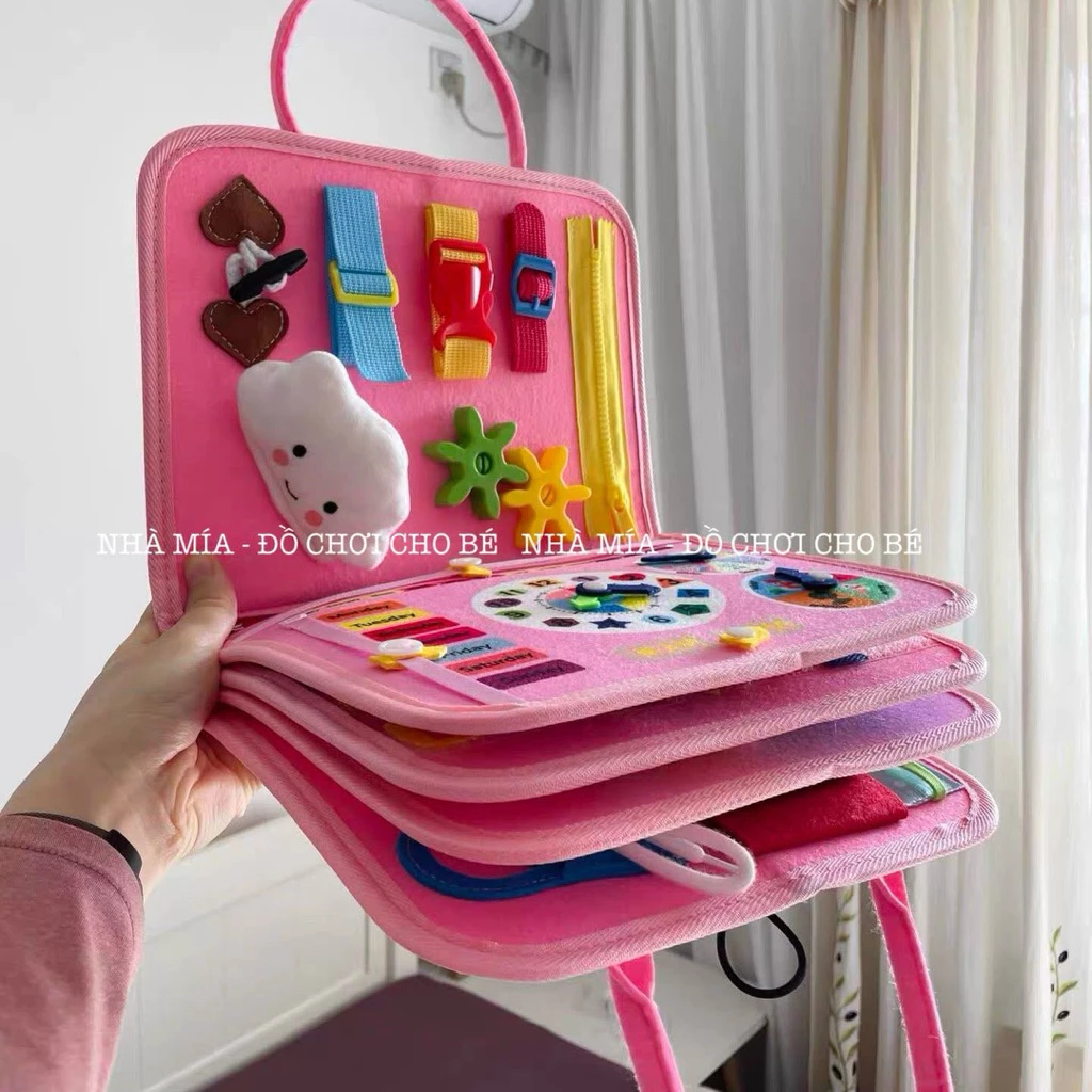 Cặp bận rộn, Busy boook bận rộn Montessori đa năng cho bé từ 2-6 tuổi Tiệm Nhà Mía, đồ chơi giáo dục nhận biết chữ số