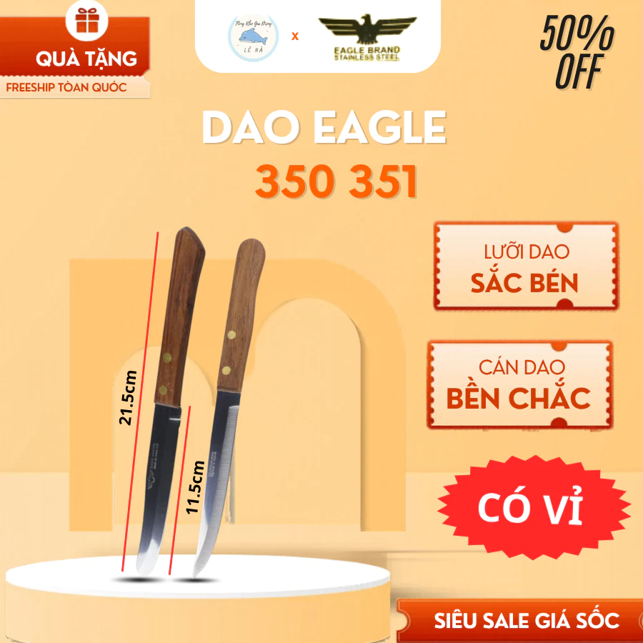 Dao Gọt Eagle 350 351 Dao Gọt Hoa Quả Cán Gỗ Mũi Tròn Siêu Bén - Tổng Kho Gia Dụng Lê Hà