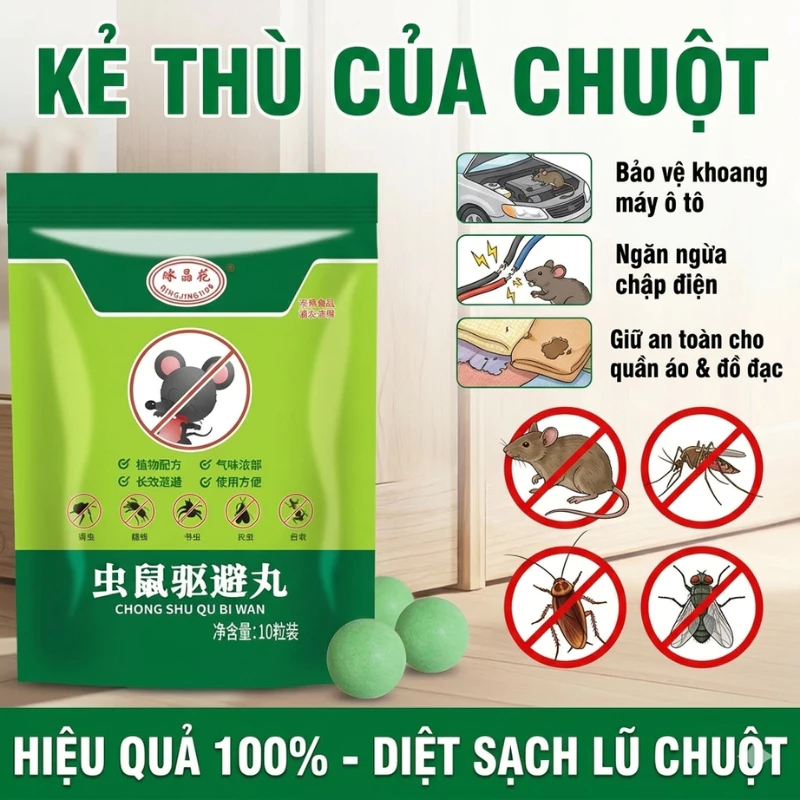 Thuốc Đuổi Chuột Gián Vệ Sinh An Toàn 10 Viên