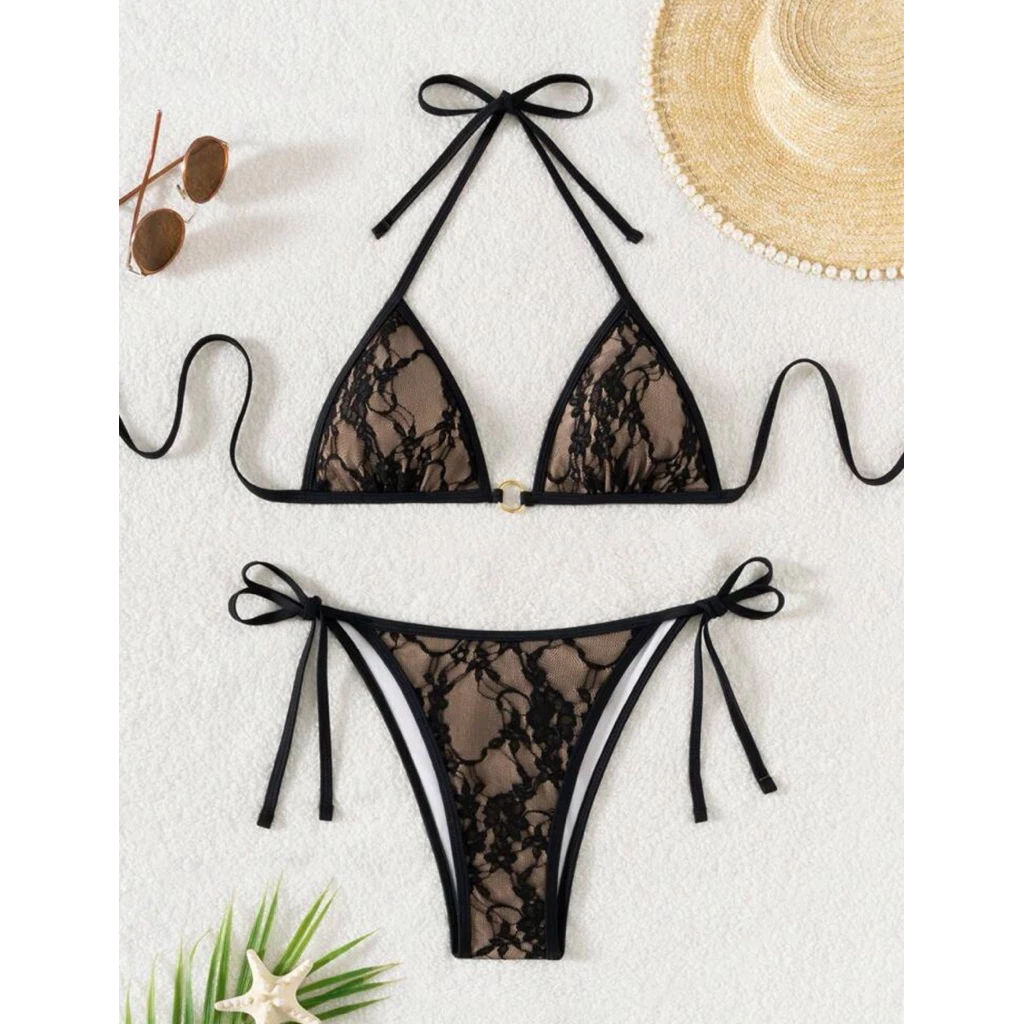 𝗠𝗔𝗜 𝗕𝗜𝗞𝗜𝗡𝗜 •HOẢ TỐC HN• TAM GIÁC PHỐI REN ĐEN