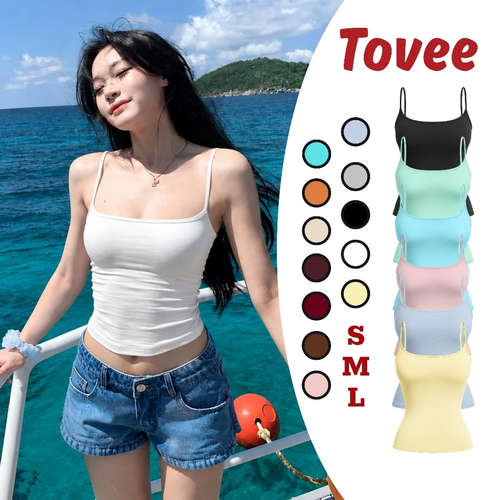 [KO MÚT/CÓ MÚT] Áo HAI DÂY MẢNH BORIP LỤA  Dáng Dài DD18, Áo Thun Nữ Kiểu Trơn Mềm Mát Ôm Body TOVEE