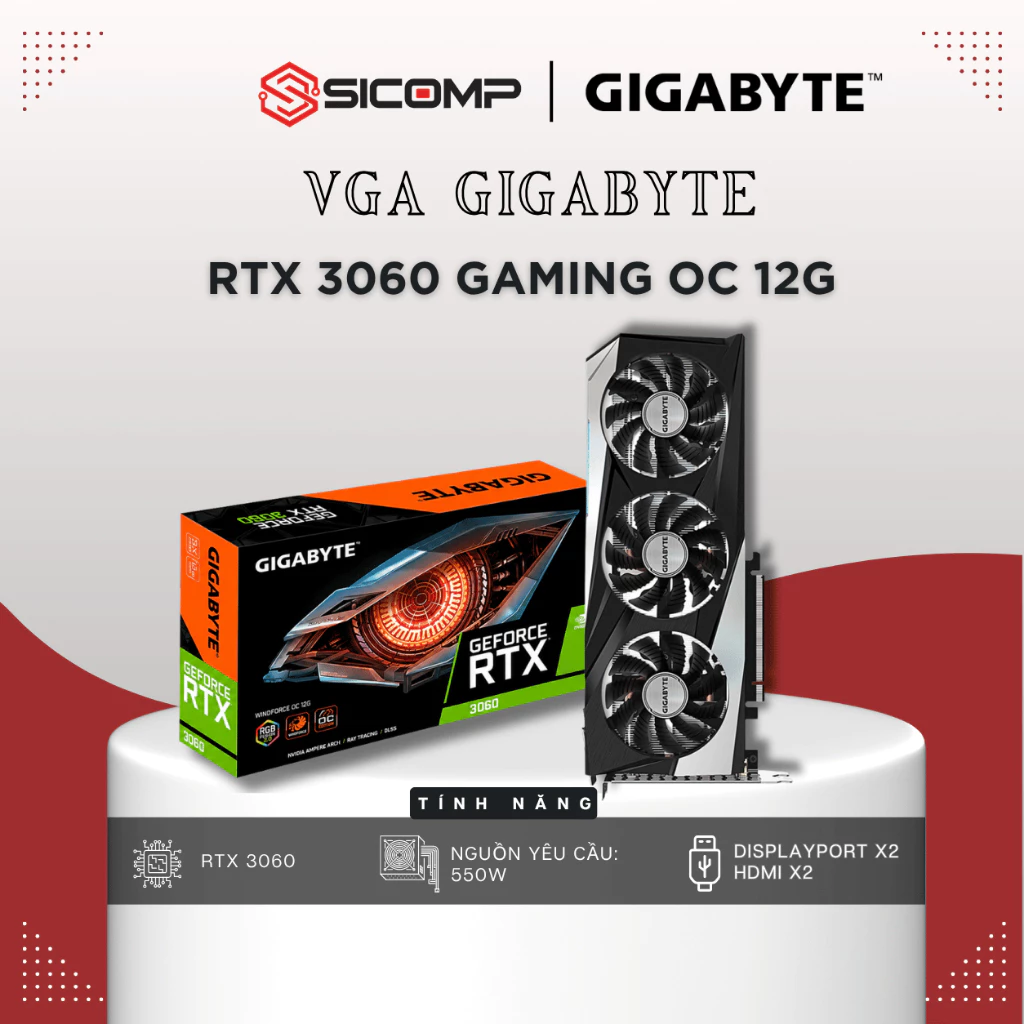 [FULL VAT] VGA GIGABYTE RTX 3060 GAMING OC 12G, BH 36 THÁNG