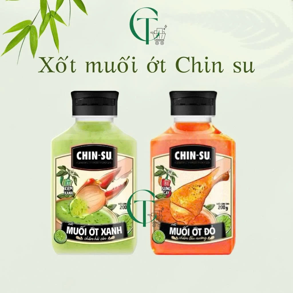 Xốt Chin-Su muối ớt đỏ, muối ớt xanh chấm hải sản, lẩu nướng, gà chai 200G