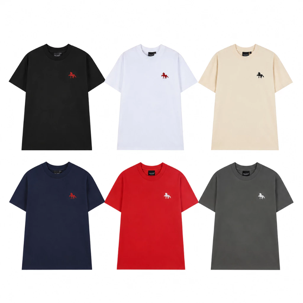 COMBO 2 Áo Thun Raplau Basic Ngựa Thêu, Áo Phông unisex nam nữ, Vải 1 Cotton 2c Cao Cấp