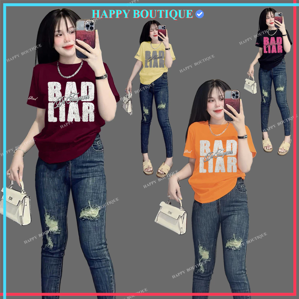 [40~60kg] Áo Thun Dáng Vừa Nữ B25 Vải BORIP Cotton Mềm Mịn Thoáng Mát [BAD]