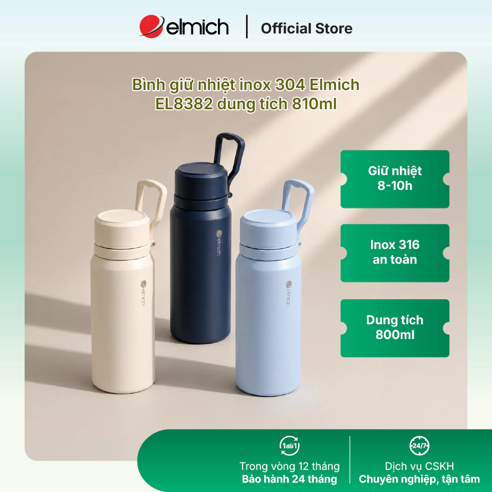 Bình giữ nhiệt inox 304 Elmich EL8382 dung tích 810ml