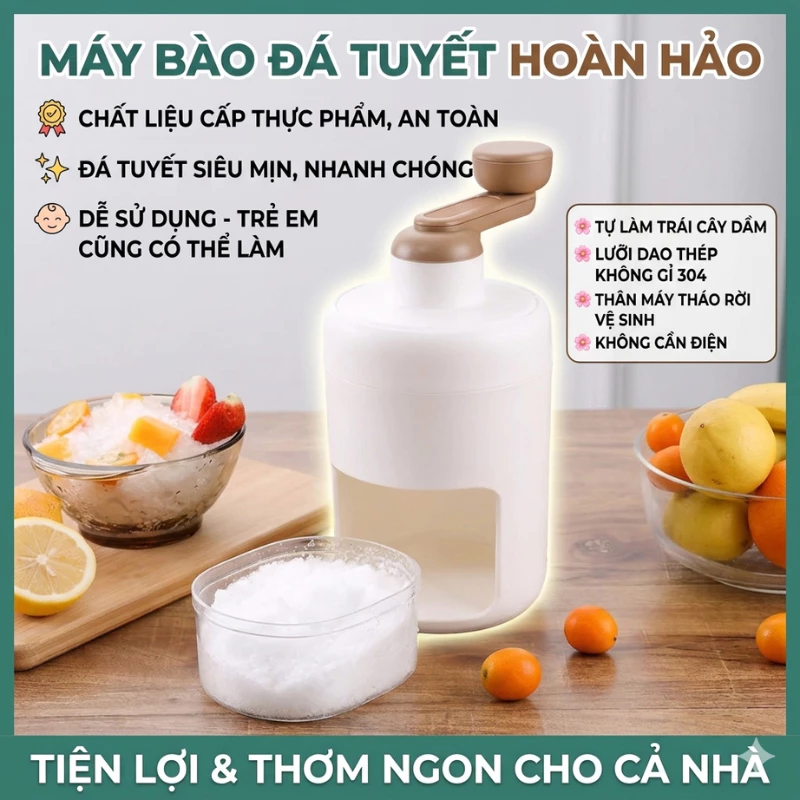 [ Có sẵn ] Máy bào đá Mini, Dụng cụ xay đá tuyết bằng tay tiện lợi cho mọi nhà