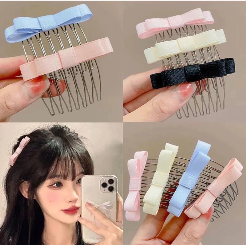 PVN77065 Kẹp Tóc Đính Nơ Làm Phồng Chân Tóc Cho Nữ Lược Cài Tóc Công Chúa Tiểu Thư Dễ Thương